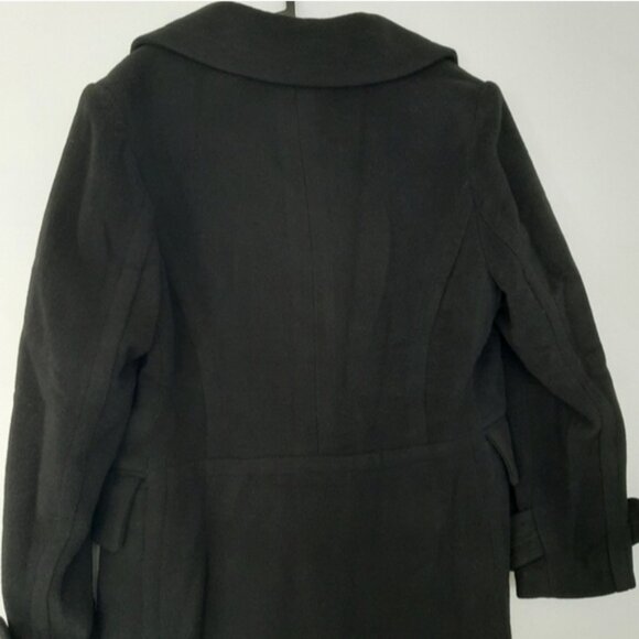JONES NEW YORK Wool Cashmere Blend Winter Peacoat Button Down Jacket Black Sz 12 - Picture 8 of 10